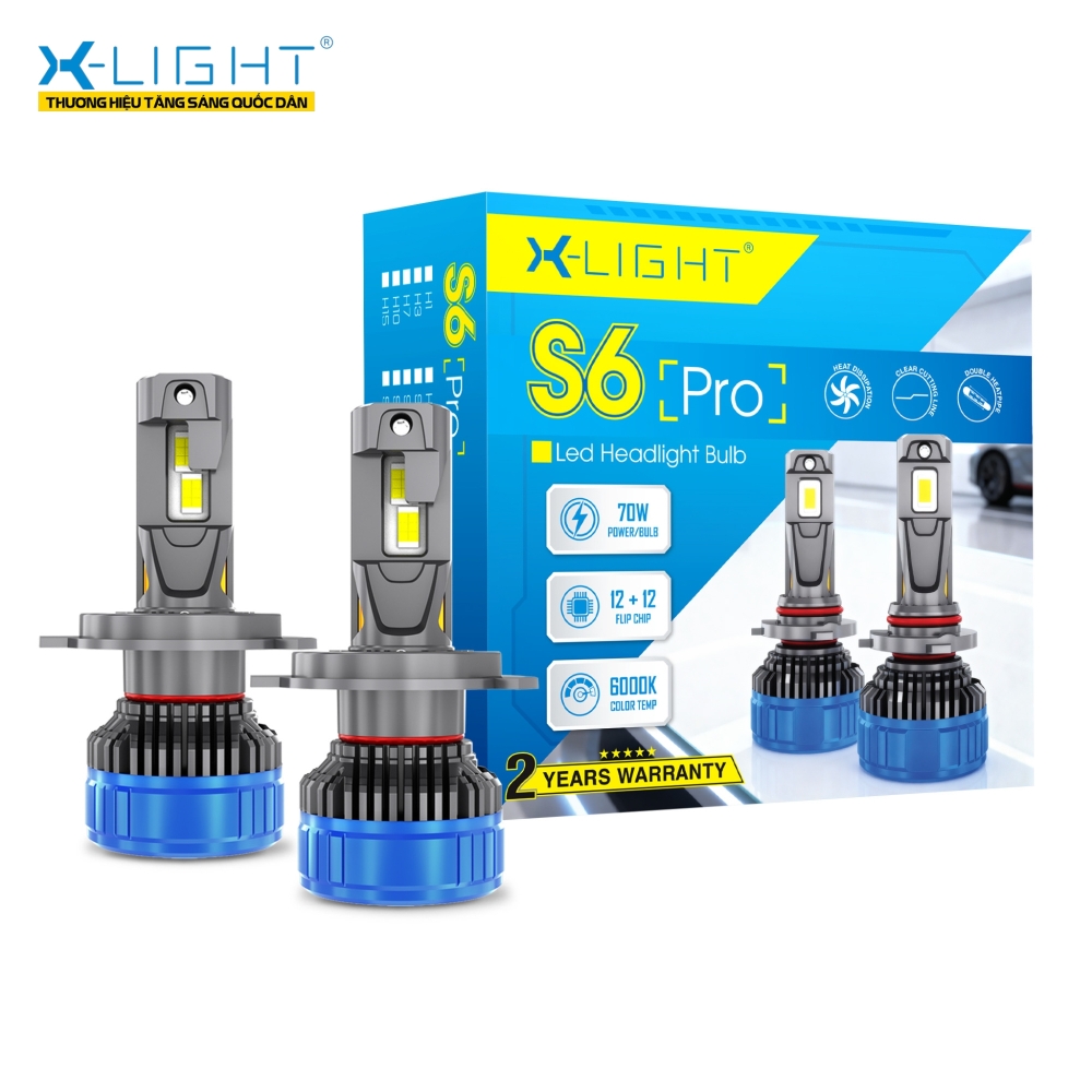 BÓNG LED X-LIGHT S6 PRO V2 CHÂN H4