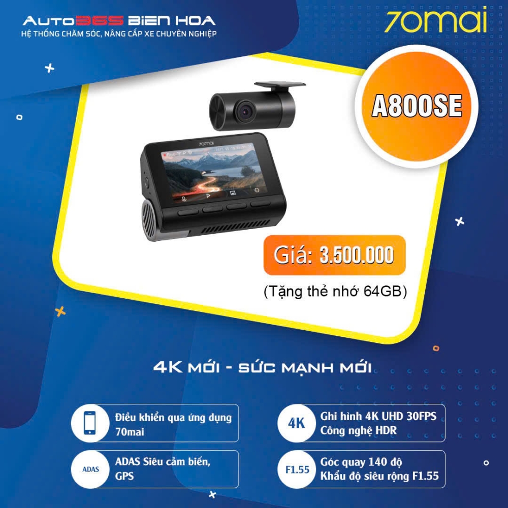 Camera hành trình 70Mai A800SE