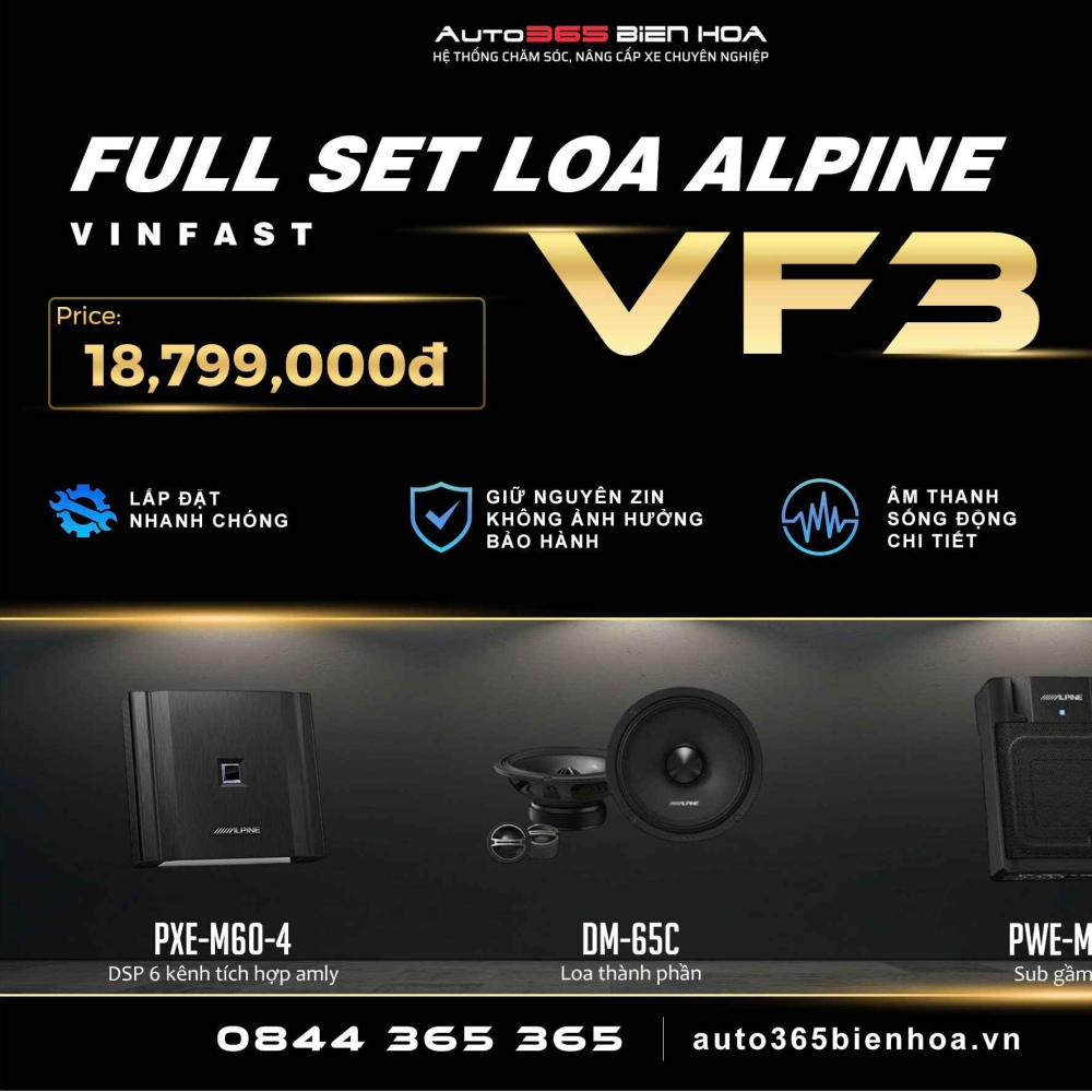 Full set loa Alpine cho VinFast VF3