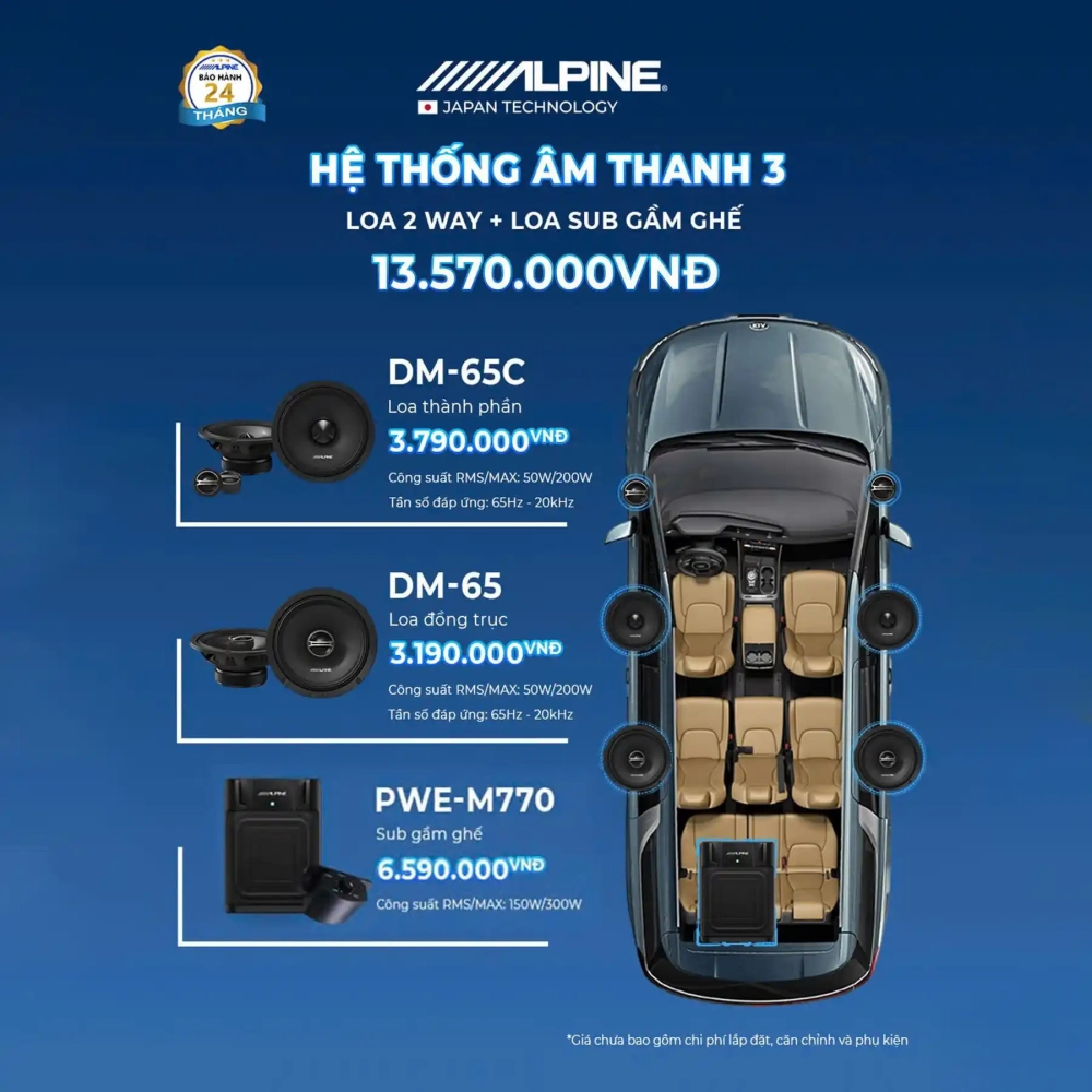 Hệ Thống Âm Thanh 3 - Loa 2 Way + Loa Sub Gầm Ghế 