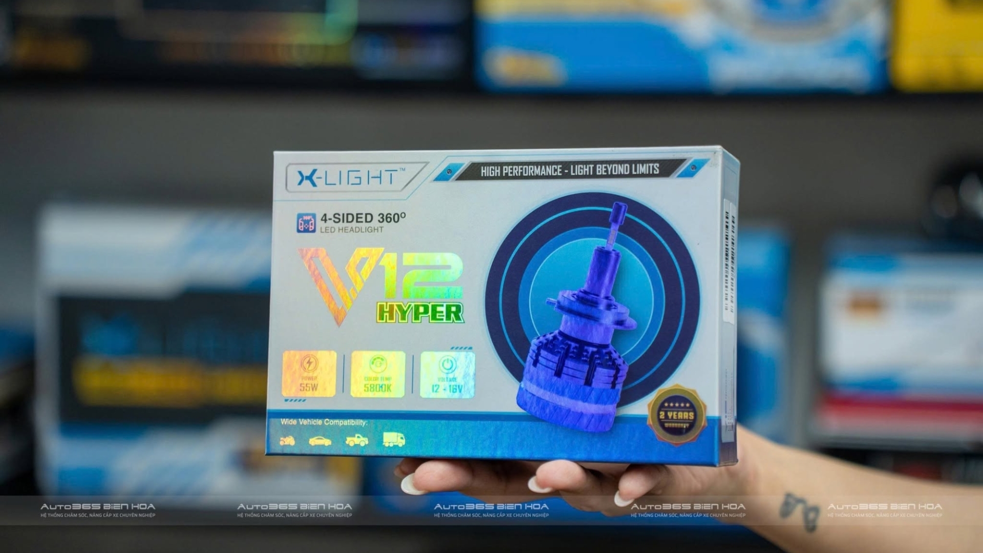 X-Light V12 Hyper 360 - Bóng LED 12 Chip, Chiếu Sáng 360° Cho Bi Cầu Zin