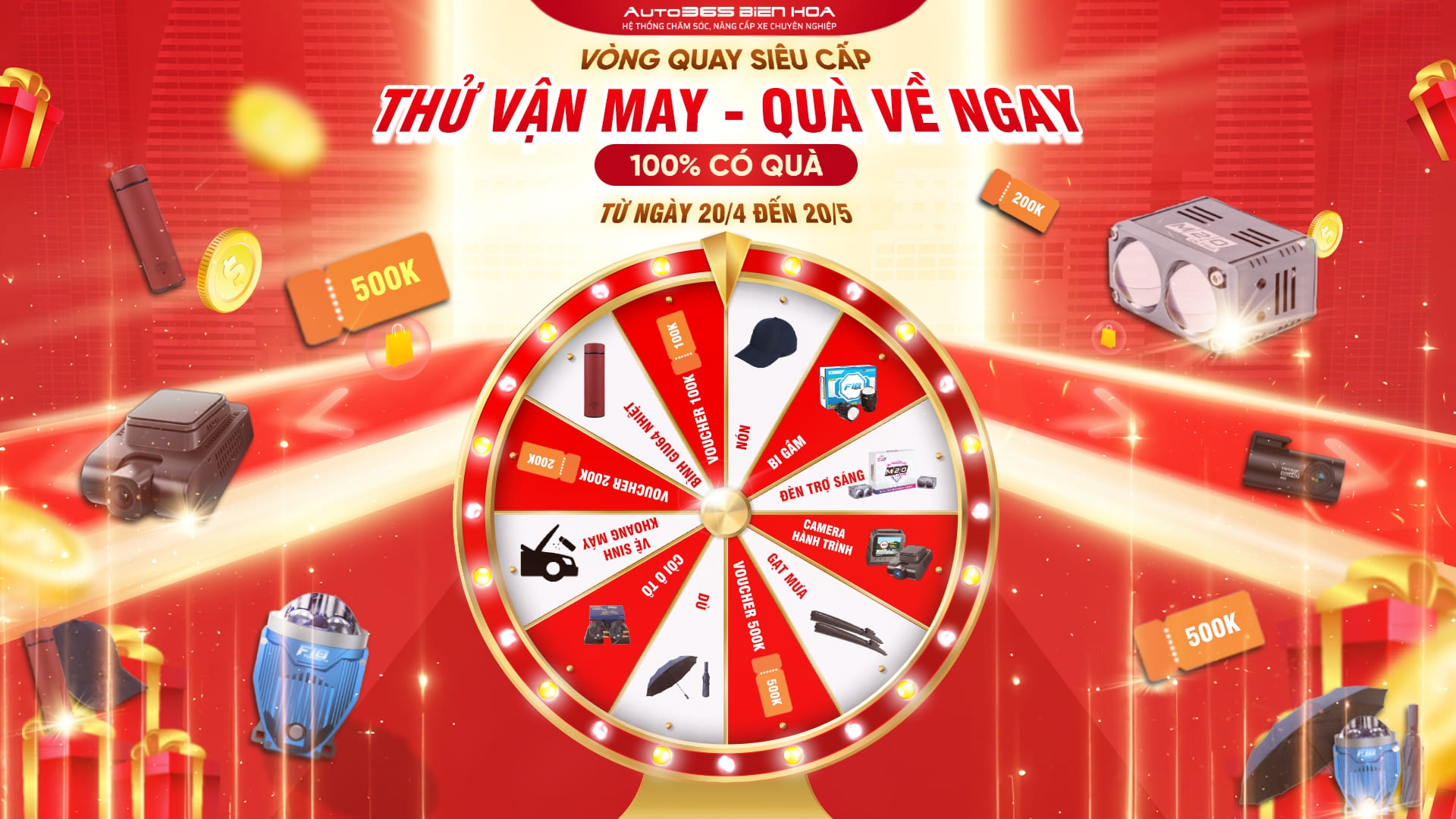 Khuyến Mãi Vòng Quay Siêu Cấp: Mừng Đại Lễ Rinh Quà Xịn Tại Auto365 Biên Hòa